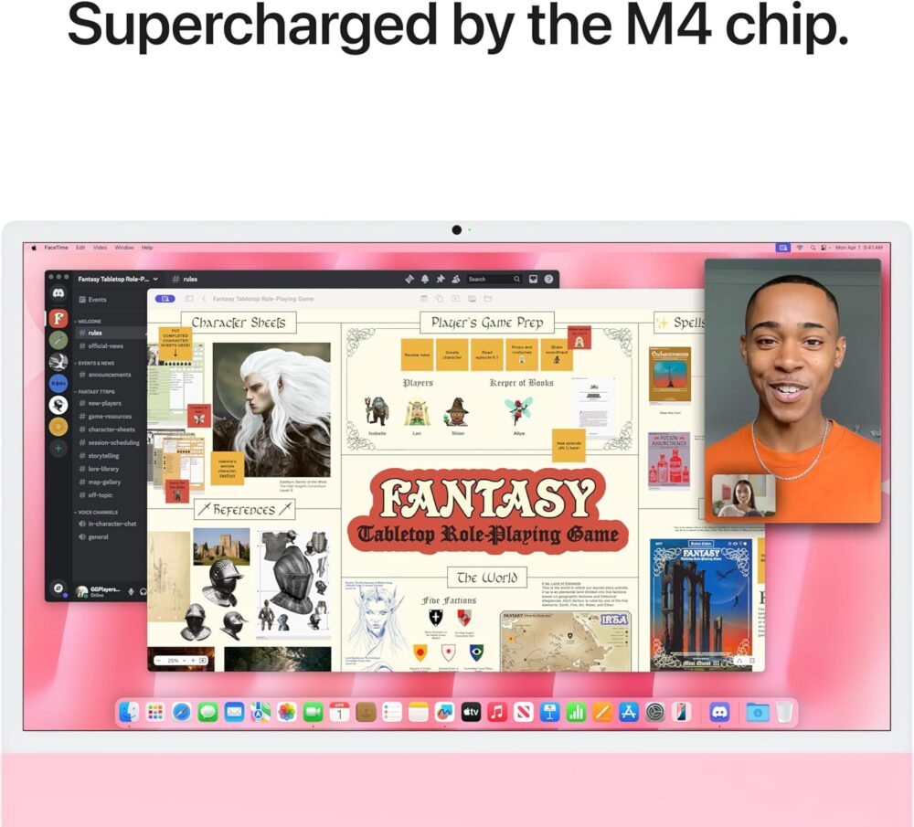 Apple iMac All-in-One Desktop Computer with M4 chip with 8-core CPU and 8-core GPU: Built for Apple Intelligence, 24-inch Retina Display, 16GB Unified Memory, 256GB SSD Storage; Pink - Image 2